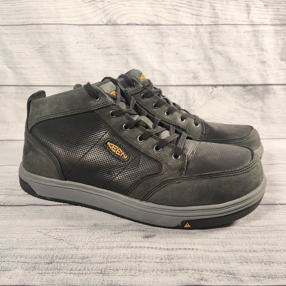 Keen Utility Destin Mid Steel Toe Work Boots Black Leather Mens 11.5 D EH Rated